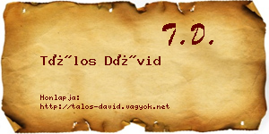 Tálos Dávid névjegykártya