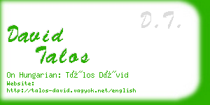 david talos business card